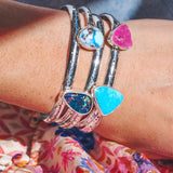 Astral Cuff - Australian Opal & Golden Hills Turquoise