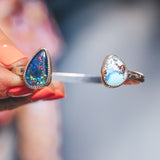 Astral Cuff - Australian Opal & Golden Hills Turquoise