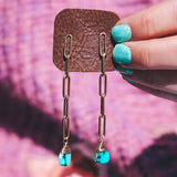 Paperclip Studs - Turquoise