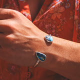 Astral Cuff - Australian Opal & Golden Hills Turquoise