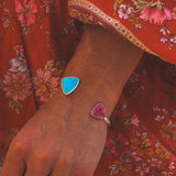 Astral Cuff - Kingman Turquoise & Cobalto Calcite