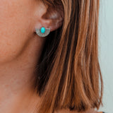 Mini Fan Studs - Turquoise #4