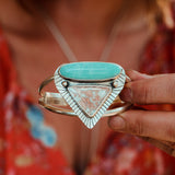 Double Trouble Cuff #1 - Campitos Turquoise & Cotton Candy Agate