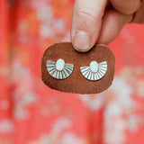 Mini Fan Studs - Opal #2