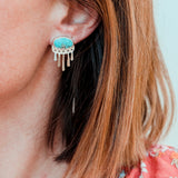 Baby Fringe Studs - Kingman Turquoise #5