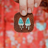 Baby Fringe Studs - Kingman Turquoise #4