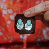 Fan Jacket Studs - Carico Lake Turquoise #2
