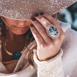 Lavender Turquoise Sunbeam Ring #1 - Size 8