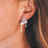 Butterfly Baby Fringe Studs - Mexican Opal
