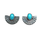 Mini Fan Studs - Turquoise #4