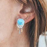 Baby Fringe Studs - Golden Hills Turquoise #5