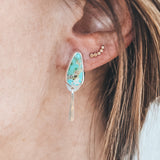 Baby Fringe Studs - Sonoran Gold Turquoise #2