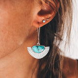 Kingman Turquoise Fan Dangles