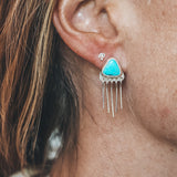 Baby Fringe Studs - Mexican Turquoise #2