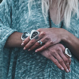 White Horse Jasper Ring - Size 7.5