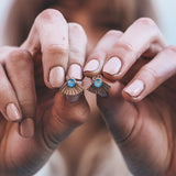 The Original Fan Studs - Blue Opal