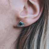 The Original Fan Studs - Black Onyx