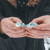 Ma'anshan Turquoise Statement Fan Studs #2