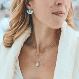 Ma'anshan Turquoise Statement Fan Studs #1