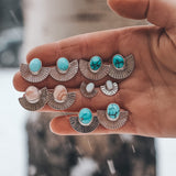 Ma'anshan Turquoise Fan Studs #4
