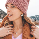 Fire Opal Fan Studs