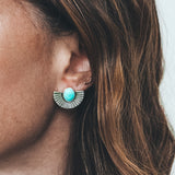 Ma'anshan Turquoise Fan Studs #6