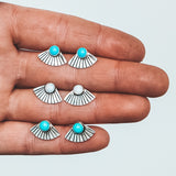 The Original Fan Studs - White Opal