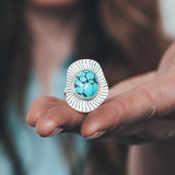 Blue Moon Ripple Ring - Size 6