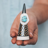 Blue Moon Ripple Ring - Size 6