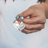 Swallowtail Studs - Moonstone