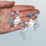 Swallowtail Studs - Moonstone