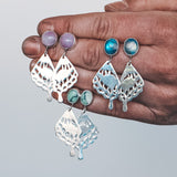 Swallowtail Studs - New Lander Turquoise