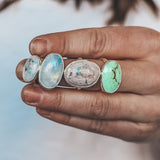 Moonstone Latitude Ring #1 - Size 6.25