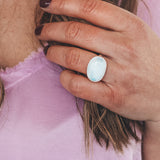 Moonstone Latitude Ring #2 - Size 7.5