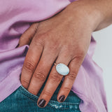 Moonstone Latitude Ring #2 - Size 7.5