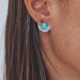 Mini Fan Studs - Turquoise #3