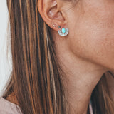 Mini Fan Studs - Turquoise #2