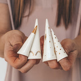 White Ring Cone, 3.75" - Twinkling Stars