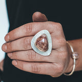 Mexican Opal Sunbeam Ring #1 - Size 8.25