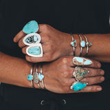 Morenci Turquoise Sunbeam Ring #1 - Size 7