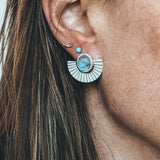 Moonstone Fan Studs #1