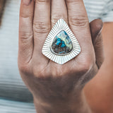 Boulder Opal Sunbeam Ring - Size 8.5