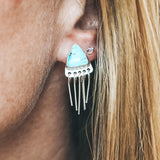 Baby Fringe Studs - Golden Hills Turquoise #2