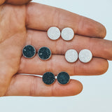 Druzy Studs - Black, 10mm