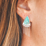 Baby Fringe Studs - Broken Arrow Variscite