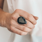 Black Druzy Ring #3 - Size 8.5