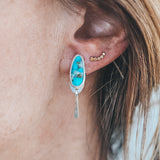 Baby Fringe Studs - Kingman Turquoise #2