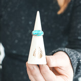 Kingman Turquoise Latitude Ring #2 - Size 5.75, Mixed Metals