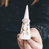 White Ring Cone, 3.75" - Mandala