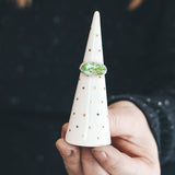 White Ring Cone, 3.75" - Dots